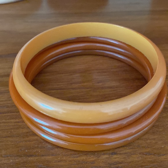 VTG Set of 10 Wooden & Plastic Bangles - Picture 8 of 11